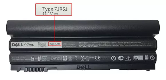 نمونه‌هایی از part numbers باتری Dell 2